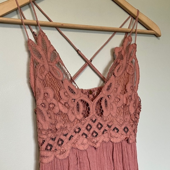 Free People Lace Trim Pink Dress - Picture 3 of 6